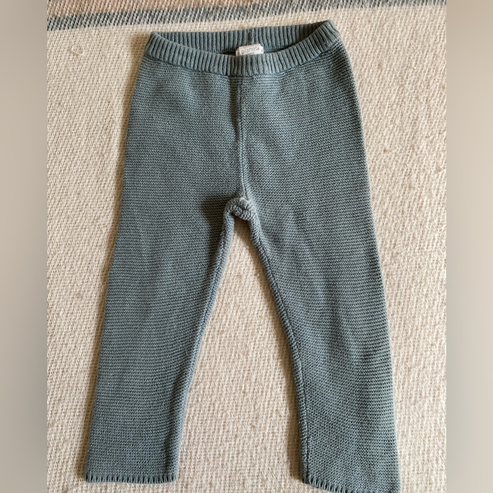 Carter's Little Planet Organic cotton knit leggings color sage - Picture 2 of 6